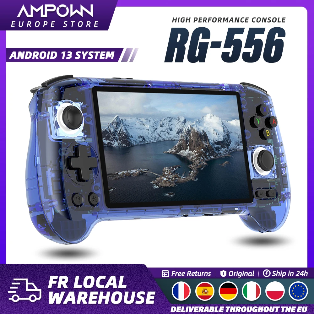 ANBERNIC – Console de jeu Portable RG556, écran AMOLED de 5.48 pouces, système Android, batterie 5500mAH, Bluetooth 5.0, lecteur de jeu vidéo Portable