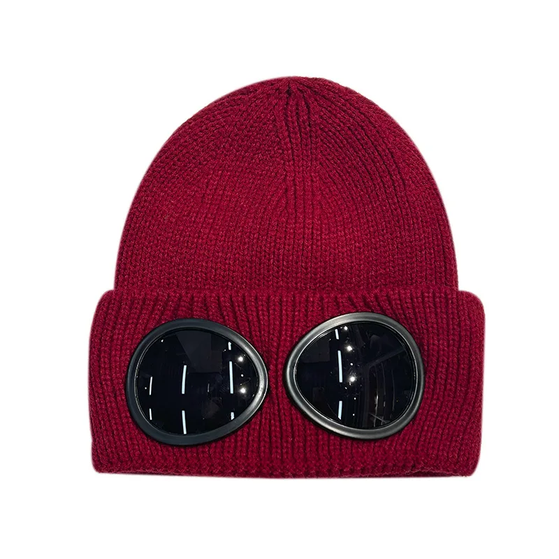 Winter Warm Ski Mask Hats Caps Women Men Knitted Beanie With Glasses Outdoor Windproof Ear Protection Sports Cold Caps Garros