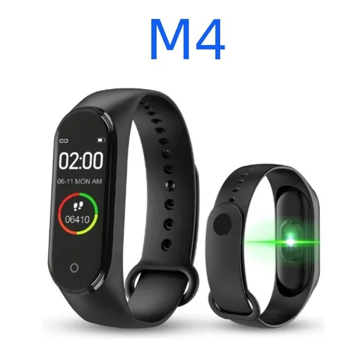 Conteo de pasos de ejercicio Bluetooth, recordatorio de información, despertador, frecuencia cardíaca, monitoreo de salud del sueño, pulsera inteligente M4 de regalo