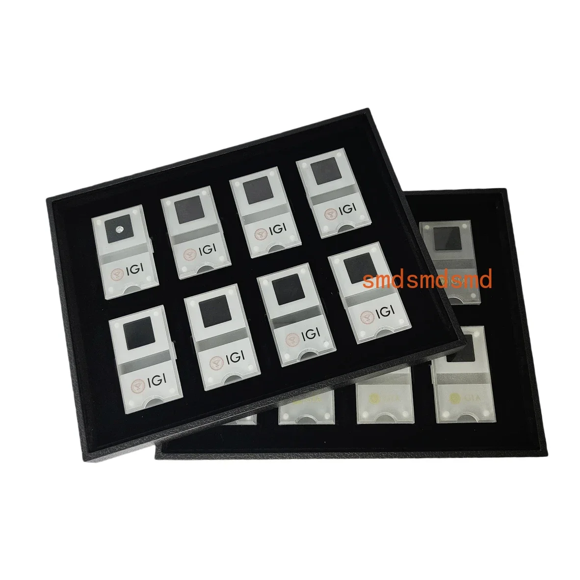 High Quality Loose Diamond Storage Display Box Tray Acrylic Gem Display Case Standard Gemstone Jewelry Organizer Gift Box
