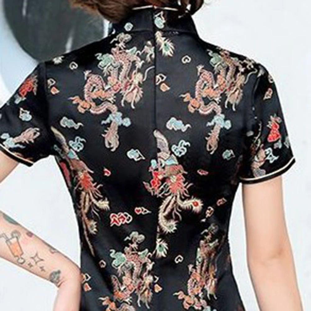 New Year Dress Womens Cheongsam Short Party Dress Gorgeous Womens New Style Short Cheongsam Dress Perfectly Tailored