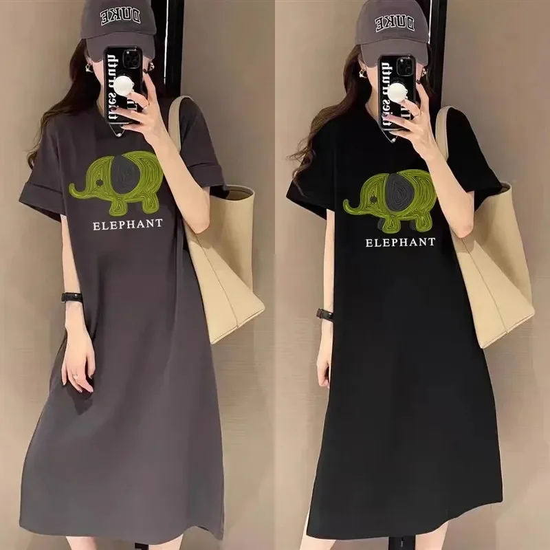 Mode Europe et états-unis dessin animé imprimé à manches courtes dames été et automne nouveau col rond ample vêtements de maison