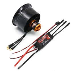 64mm Ducted Fan 5 Blades + 4500KV 320W Brushless Motor Model Airplane Fan with Hobbywing Skywalker 40A ESC