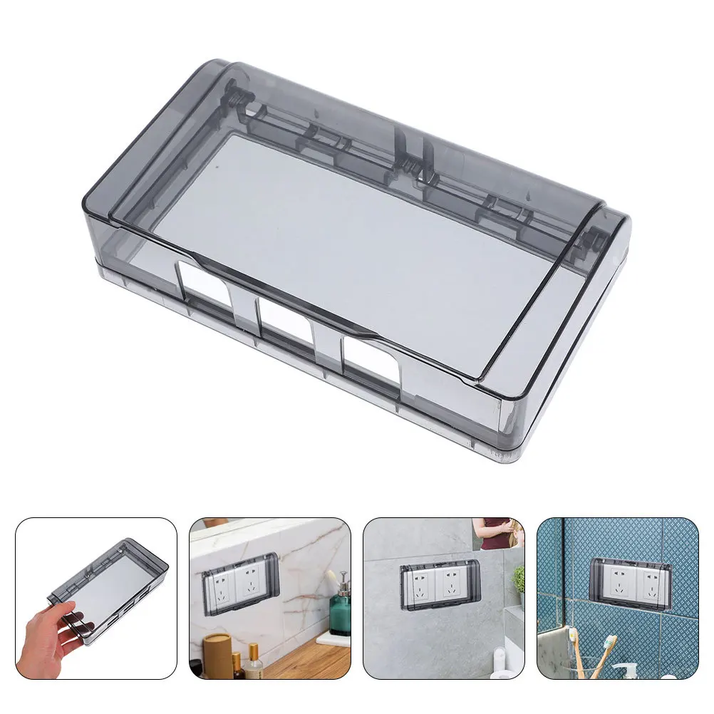 

Switch Socket Waterproof Box Three-Position Home Use Bathroom Wall Panel Protective Cover Splash Proof Outlet Cover Electrical