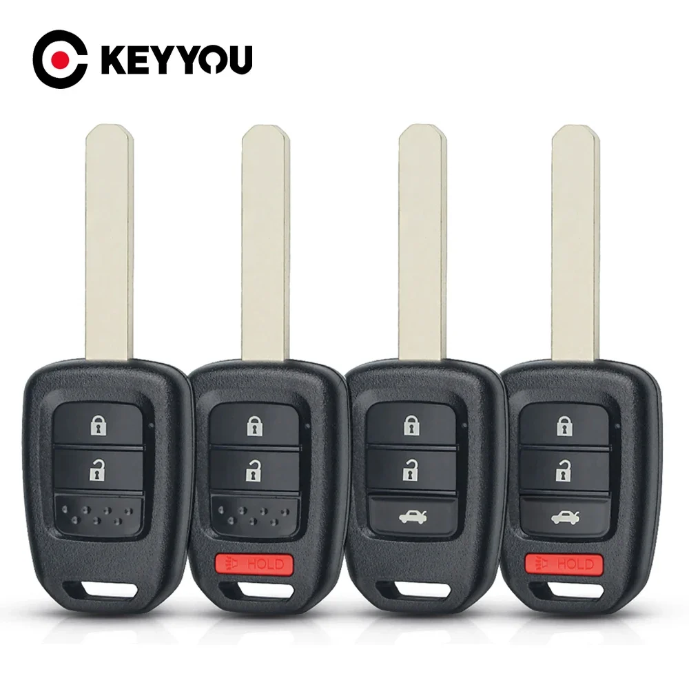 KEYYOU 1PCS NEW For Honda Accord CR-V FIT XRV VEZEL CITY JAZZ CIVIC HRV FRV 2/3/4 Buttons Remote Car Key Case