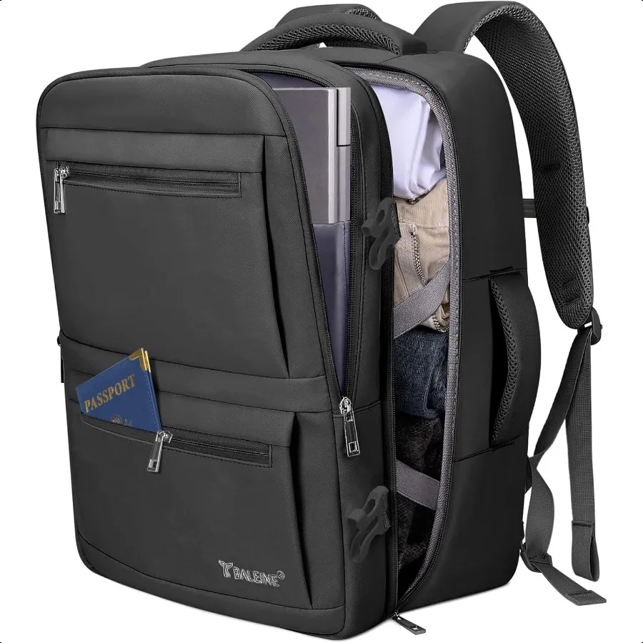 

Travel Backpack for Women Men Large Sturdy Carry On Laptop Backpack Gifts for Busin Casual Weekender Hiking Large Black