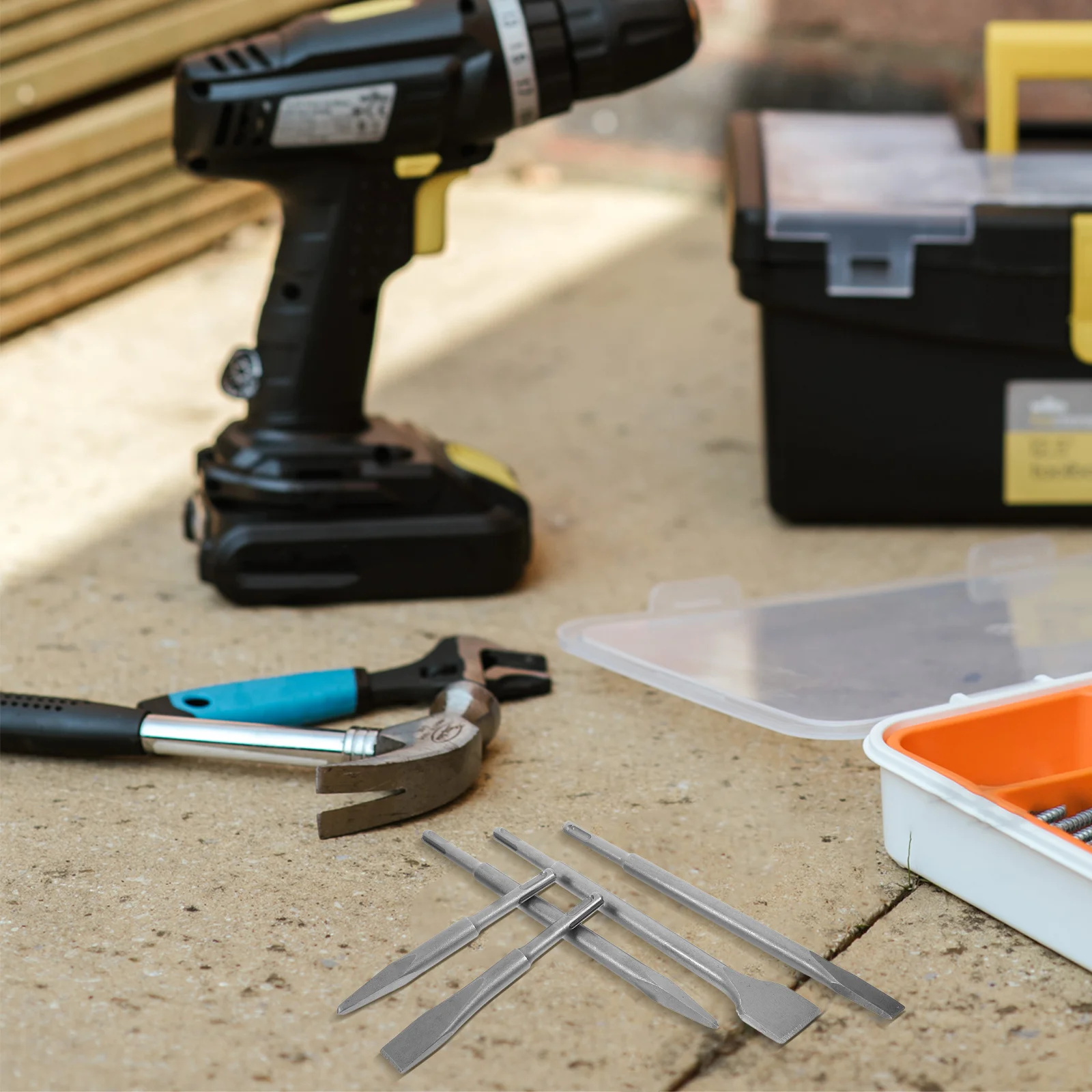 

5pcs Electric Chisel Set Masonry Bit For Concrete Wall Brick Drilling Masonry Bit Tile Drill Steel Tips Hand Tools