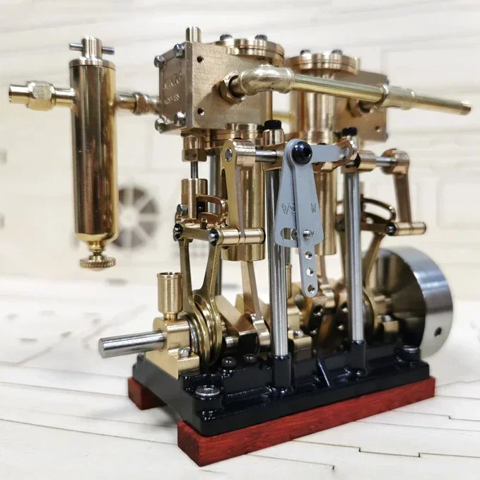 KACIO LS3-13S Twin Three-cylinder Steam Engine Big Torque-starting Engine Model Is Available for Ship Model Steampunk Toys