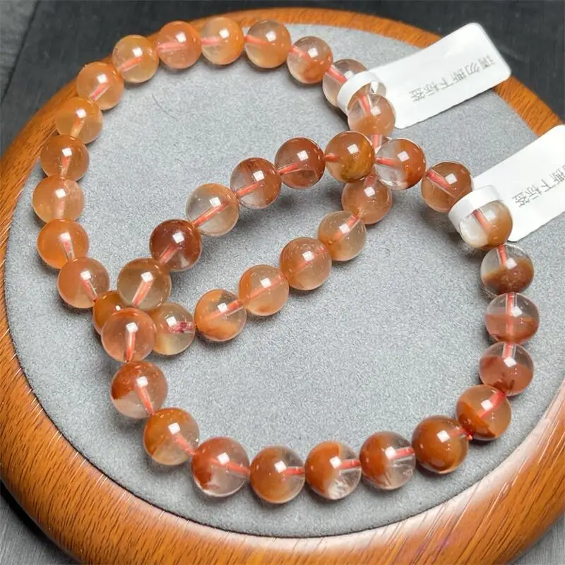 9/11/12MM Natural Red Lace Agate Rabbit Hair Quartz Bracelet Fashion Crystal Gemstone Woman Amulet Jewelry Healing Healing Gift