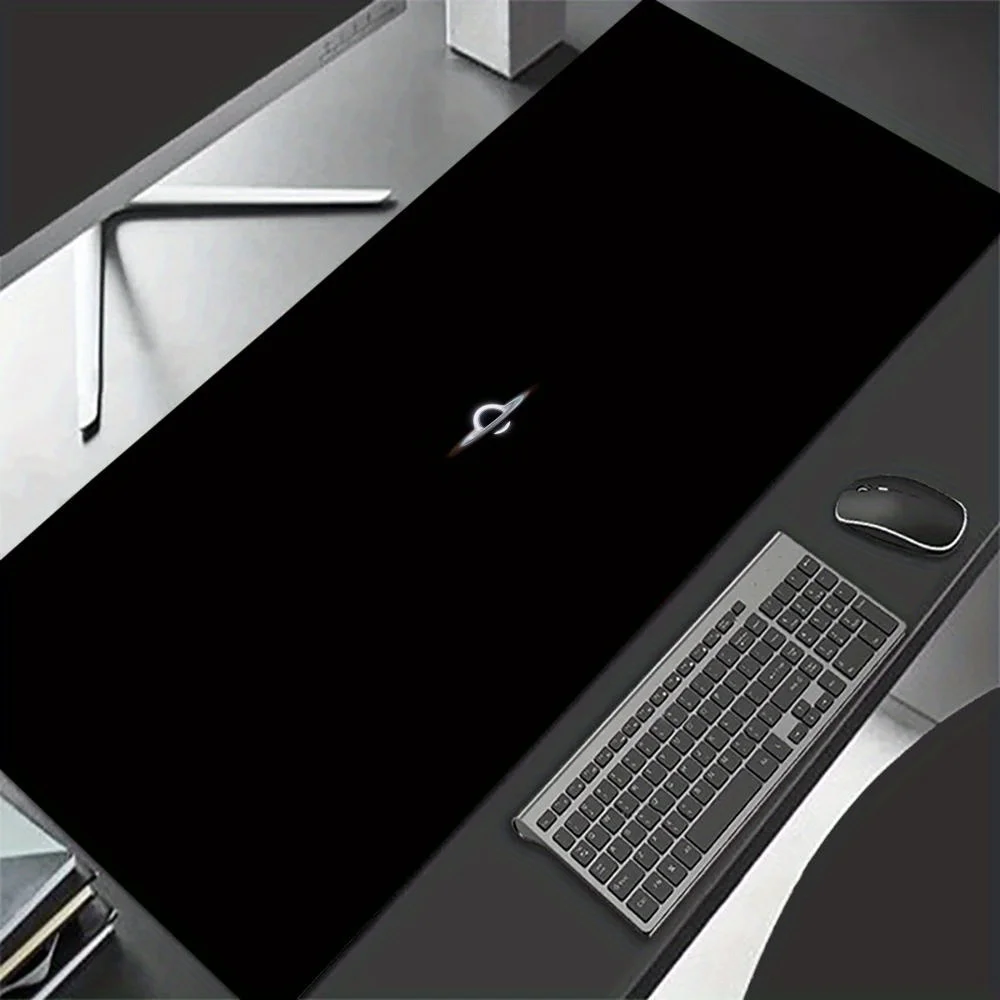 

Большой черный коврик для мыши, расширенный игровой коврик для компьютера и офиса, противоскользящий коврик для клавиатуры и мыши