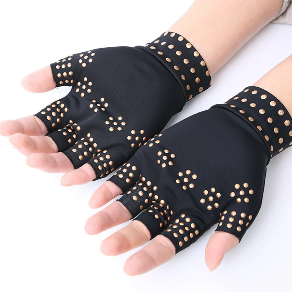 1 Pair Magnetic Therapy Anti Arthritis Hands Gloves Copper Therapy Compression Copper Gloves Ache Pain Relief Health Care Tools