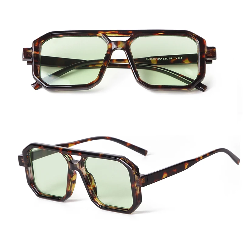 ZXIAC Retro Double Bridge Sunglasses Women Clear Lens Glasses Men Trendy Pilot Driving Travel Eyewear Shades UV400 Protection
