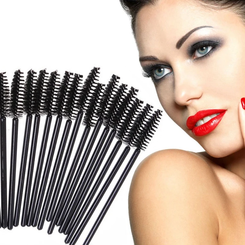 500 Stück neue Make-up Pinsel synthetische Faser Einweg Wimpern Pinsel Mascara Applikator Stick Pinsel Make-up Werkzeuge