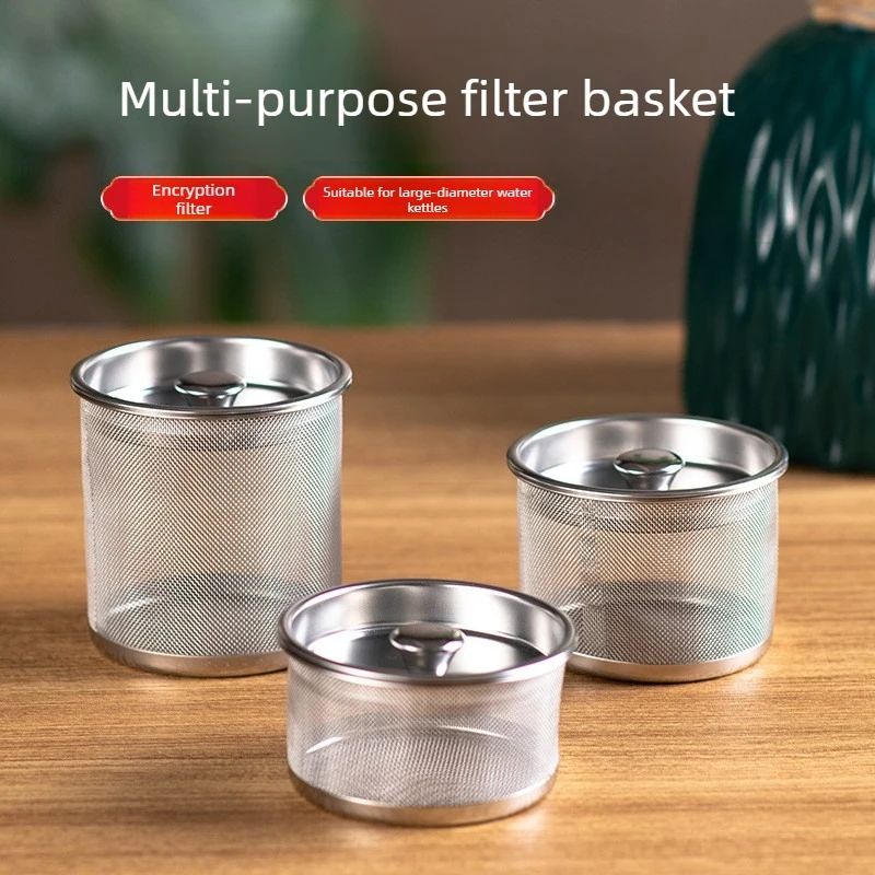Fine Mesh Stainless Steel Tea Filter with Lid Dual-use Infuser for Tea Making Multi-function Spice Brine Strainer for Mugs