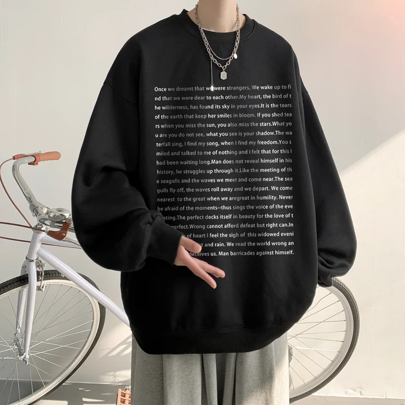 

Men's Oversized Plain Fashion Autumn Hoodie Letter Print White Hoodies Oversize for Men Unisex Casual Wear Hoody Male Sweatshirt