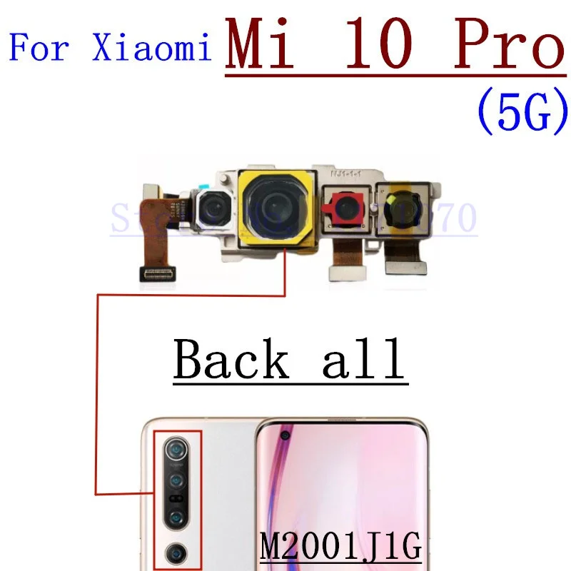 Back Main Front Camera For Xiaomi Mi 10 Pro Ultra 5G Backside Wide+Macro+Depth Module Replacement Repair Spare Parts