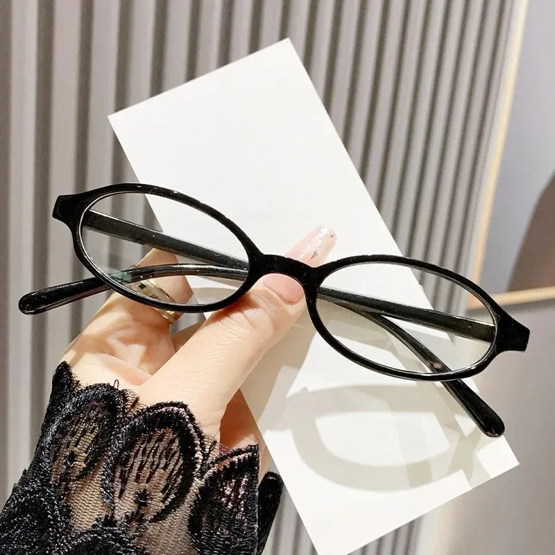 Women Vintage Small Oval Glasses Y2K Style Eyeglasses Outdoor Fashion Anti Blue Light Glasses Computer Protection Eyewear Oculos