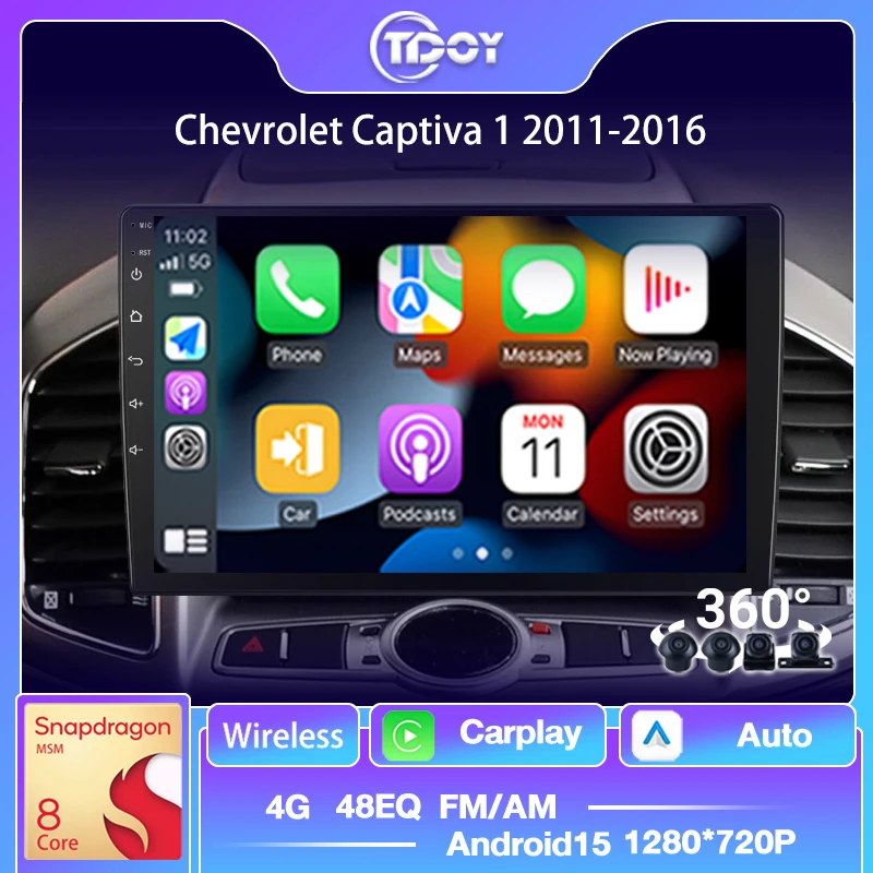 

Android 15 Car player For Chevrolet Captiva 1 2011-2016 Carplay Android Auto Car Radio WIFI Subwoofer 4G GPS BT Car Stereo Audio