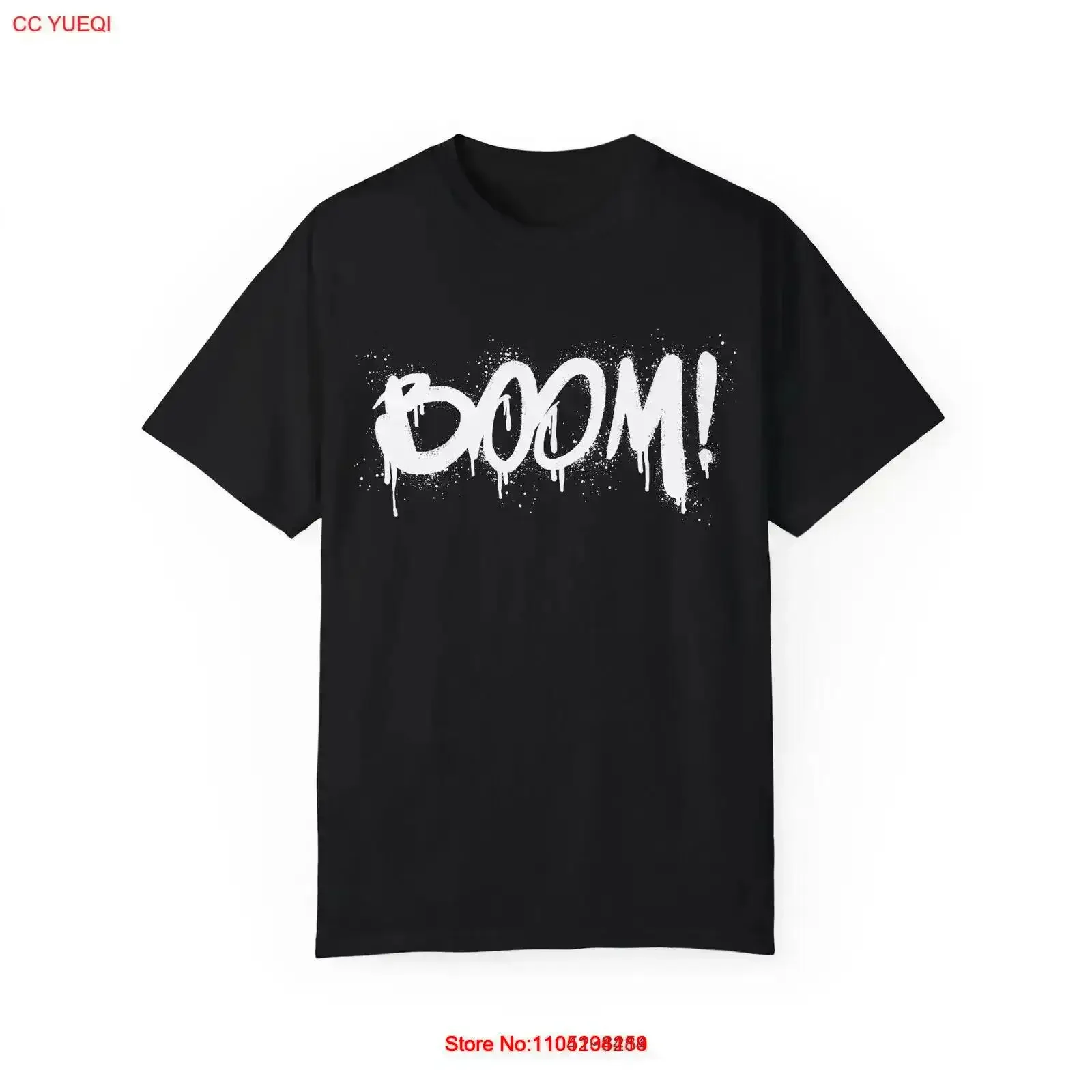 Boom Urban Graffiti Art Style Quote Garment Dyed T shirt vintage Washed Stretched graphic streetwear Versatile designer clothes