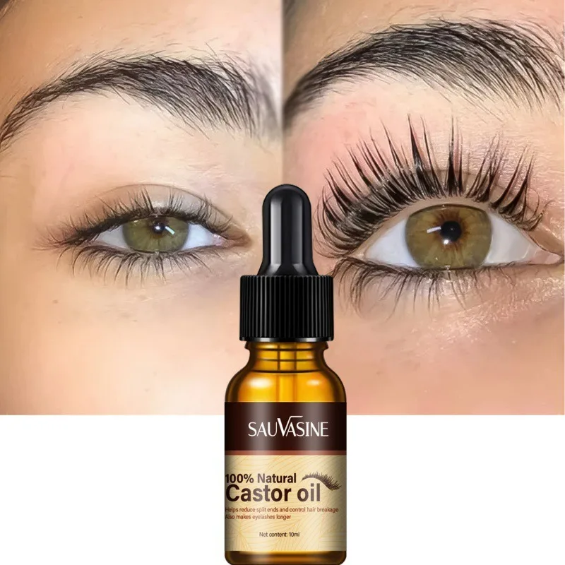 Sobrancelhas e cílios crescimento óleo de rícino essência suavização sobrancelhas e cílios cuidados com o cabelo hidratante suave raiz do cabelo 10ml