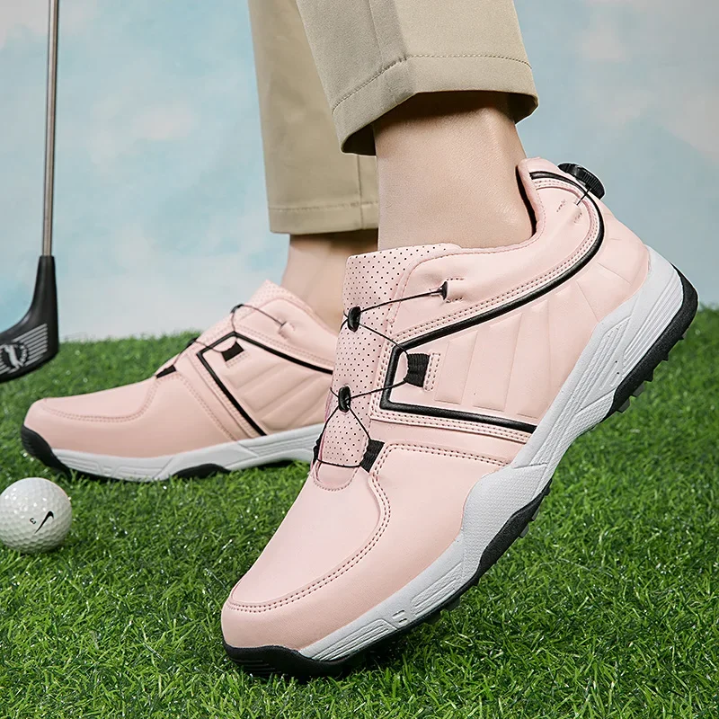 

Breathable Mesh Golf Training Sneakers Spikeless Golf Trainers Lace-up Business Casual Travel Sneakers Men Women Golf Shoes
