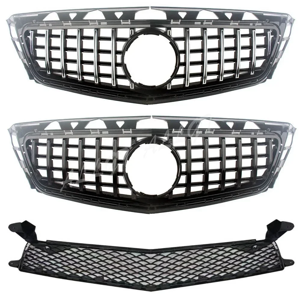 Front Racing Billet Bumper Grille Upper Grill Cover For Mercedes-Benz W218 CLS63 AMG 2012-2014