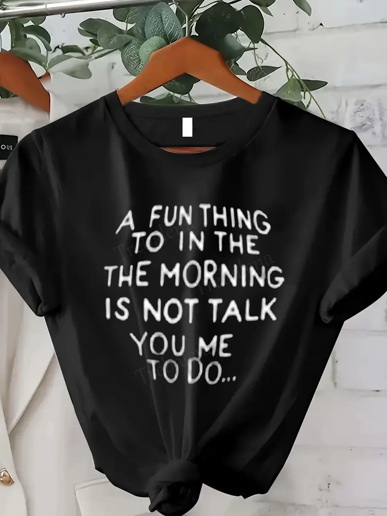 

Women T-shirt Funny Morning T-Shirt for Women, Casual Sexy Short Sleeve Tee, Trendy Quote Top