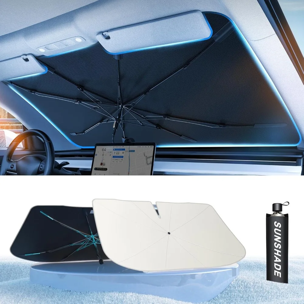 

Car Windshield Sun Shade Umbrella - [Nano-Ice-Crystal Coatings] Protect Car from Sun Rays & Heat Damage Keep Cool and Protect In