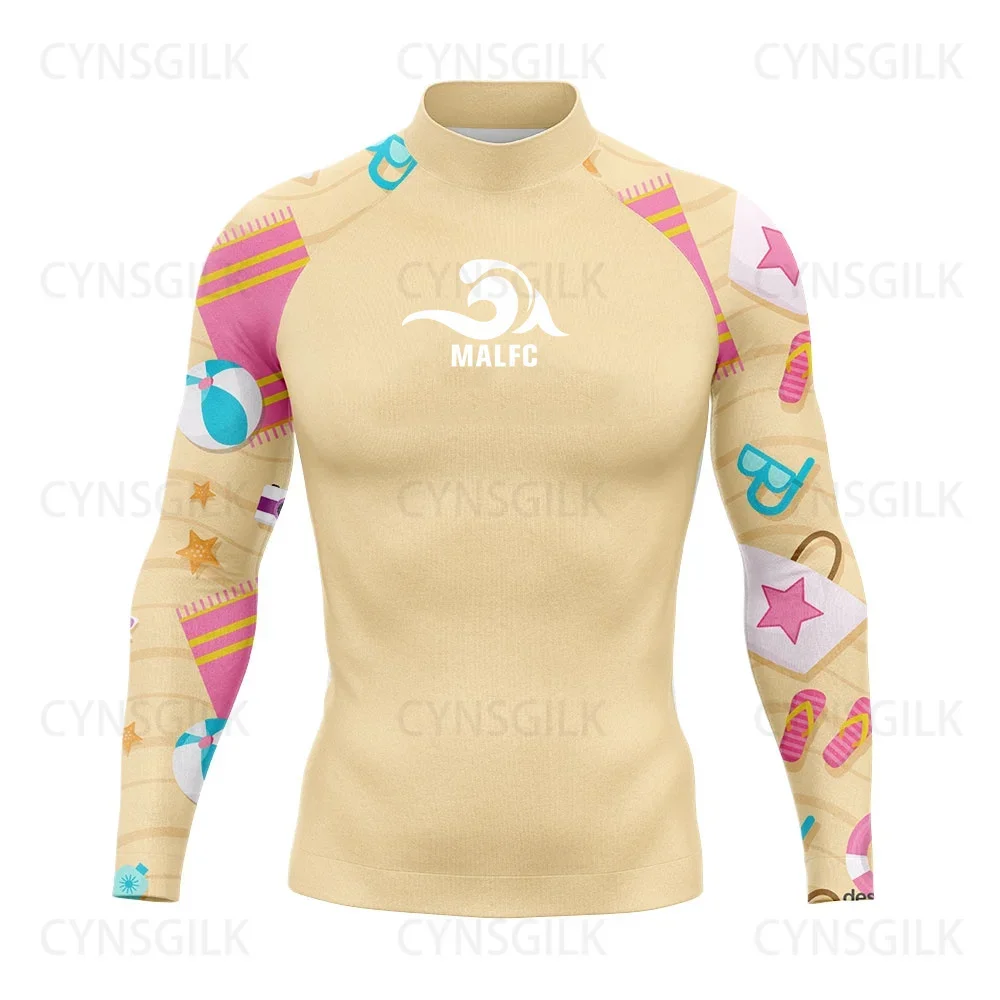 

MALFC Rash guard for men Surfing Clothes Swimsuit Rashguard Surf Wear UPF 50 Water Sport Long Sleeve T-shirt Swimwear snorkeling