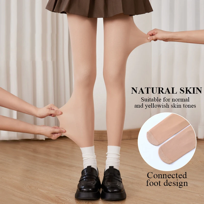 

Nude Leggings Winter Warm Double-layer Pile and Thicken Silk Stockings for Women Natural Autumn Flesh-colored Pantyhose