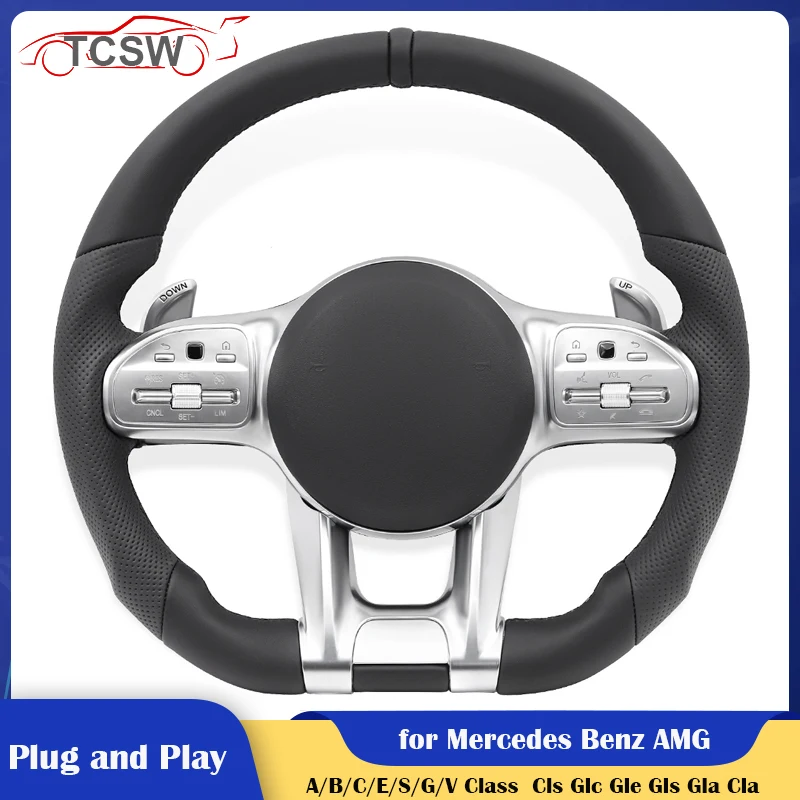 

Sport Style Leather Car Steering Wheel for Mercedes Benz AMG W204 W205 W221 W222 W177 Cls Glc Gle Gls Gla Cla Glk Slc G63 GLA45