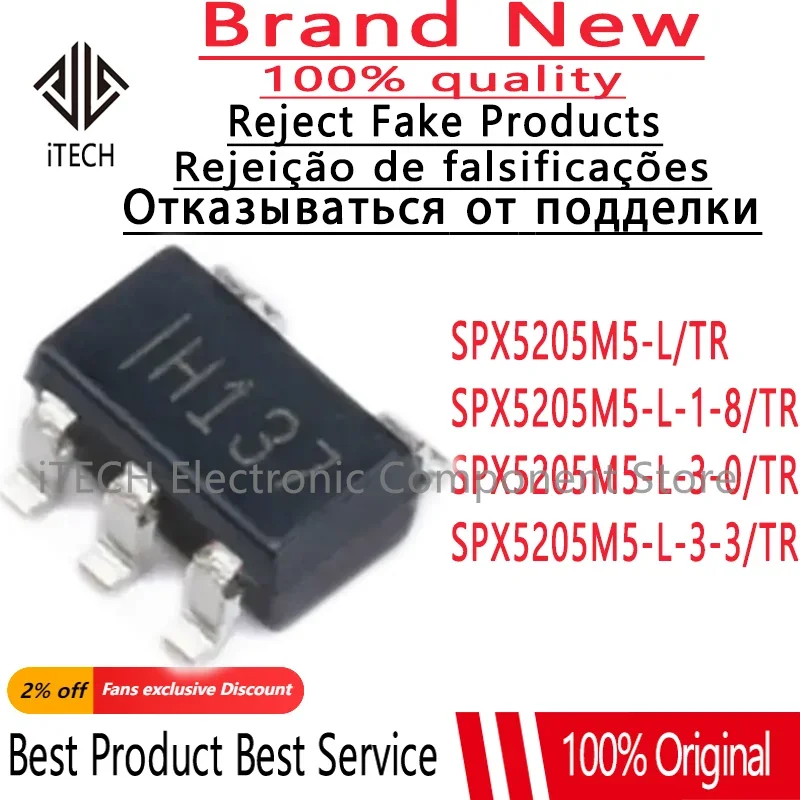 10Pcs Original SPX5205M5-L/TR H1 SPX5205M5-L-1-8 DD SPX5205M5-L-3-0 R30 SPX5205M5-L-3-3 RC SOT-23-5 New and Genuine Chips Ic