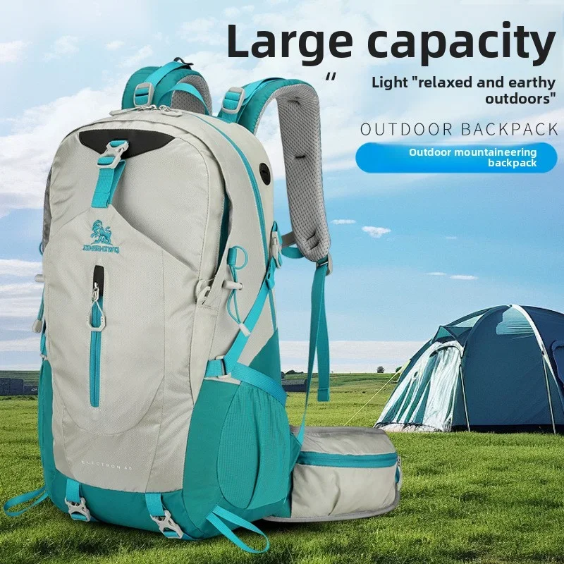 40L حقيبة كتف المياه السفر سعة كبيرة المشي لمسافات طويلة في الهواء الطلق الرياضة على ظهره مزدوجة على ظهره مخيم الرحلات حقيبة الظهر للرجال والنساء