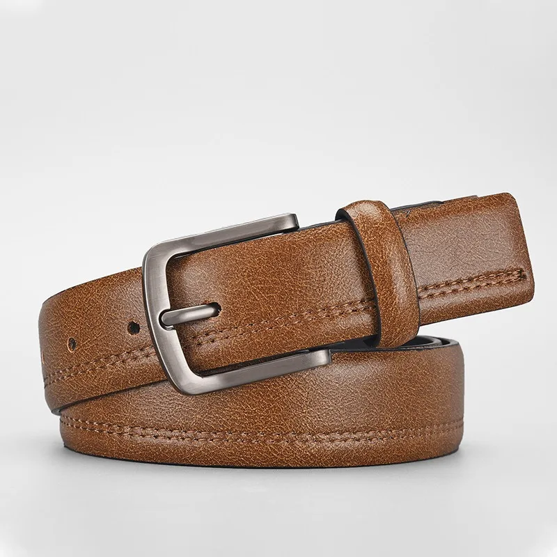 High Quality Letter Buckle Designer Men\'s Belts Casual Genuine Leather Cowskin Casual Jeans Waist Strap White Ceinture Homme Men