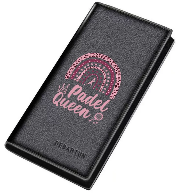 Padel Queen rainbow tennis balls crown Men's Long Wallets Business Stylish Printing Design Casual Use Christmas Valentine's Fath