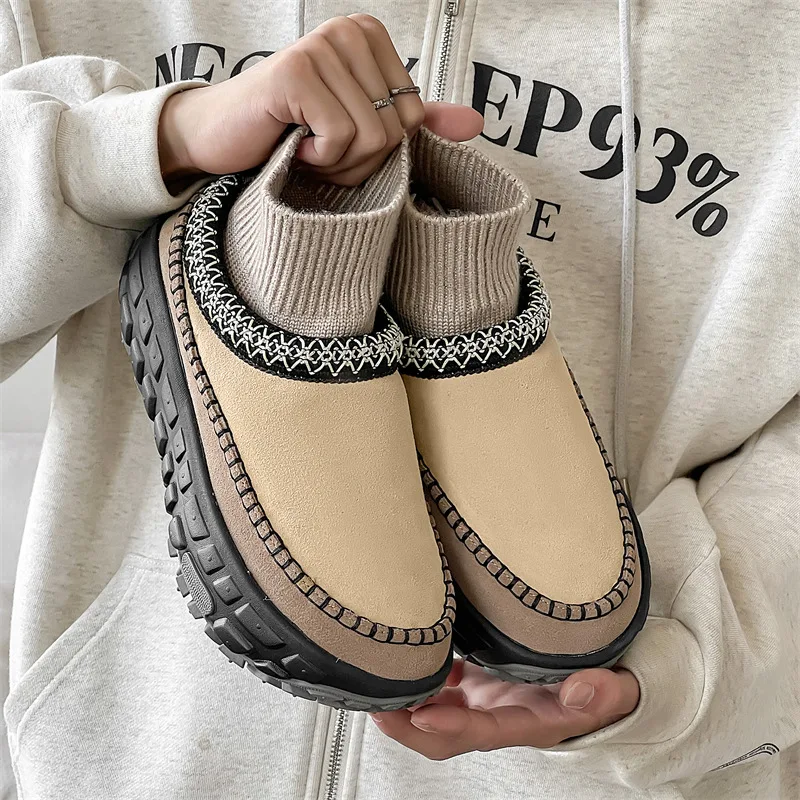 

Winter Snow Boots Men and Women Plus Velvet Shoes Couple Thickened Warm and Versatile Cotton Shoes Thick-soled Fashionable Boots