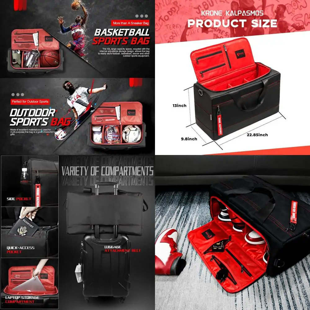 

Универсальная дорожная сумка-кроссовкотаска двойного назначения с регулируемыми разделителями и плечевым ремнем, изготовленная из прочного нейлона.