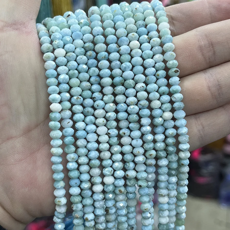 

Высокое качество натуральный ларимар драгоценный камень диск бусина небольшой секции свободные бусины для изготовления ювелирных изделий DIY ожерелье браслет 15 ''4x5,5 мм