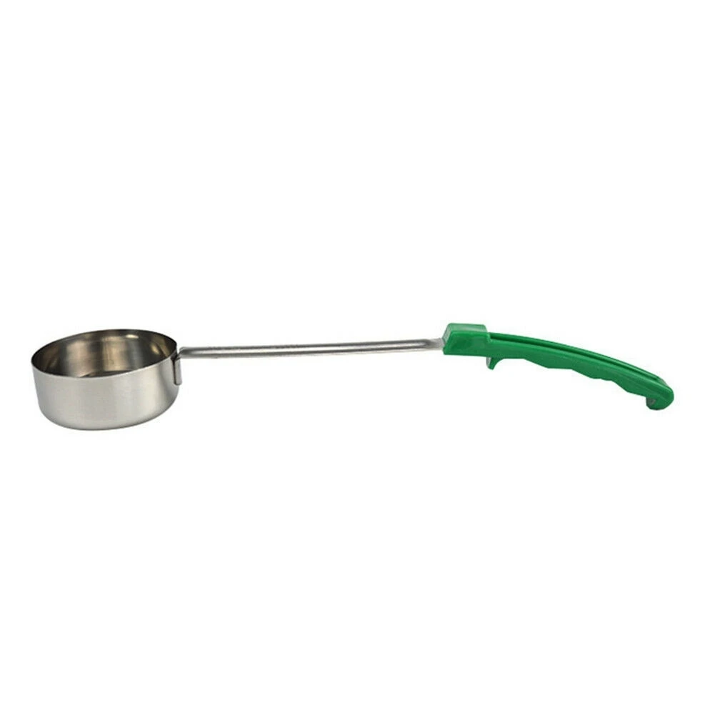 Pizza Spread Sauce Ladle Rubber Handle Flat Bottom Kitchen Cooking Spoon Stainless Steel Measuring Stir Soup Spoon -4 Oz