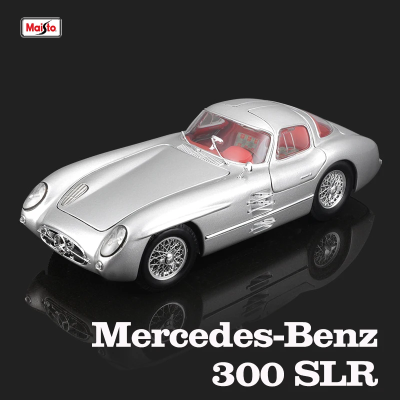 Maisto 1:18 Mercedes-Benz 300 SLR car Alloy Retro Car Model Classic Car Model Car Decoration Collection gift