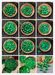 10pc Natural Green Jade Gourd Beads DIY Earring Bracelet Charm Jadeite Jewellery Fashion Accessories Amulet Gifts for Women Men