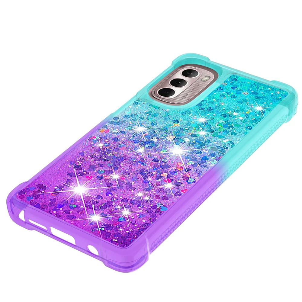 Custodia per telefono 3D Glitter per Motorola MOTO G30 G20 G10 G Stylus Play Power custodie per Cover Pure 5G Bling Dynamic Liquid Quicksand Women