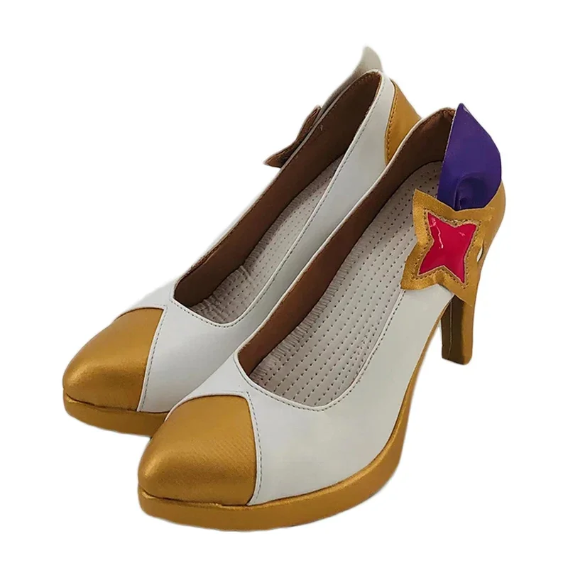 Buty do cosplayu Ahri LOL, anime, gra League of Legends, złote długie buty, kostium cosplay Ahri Lis, rekwizyty na Halloween.