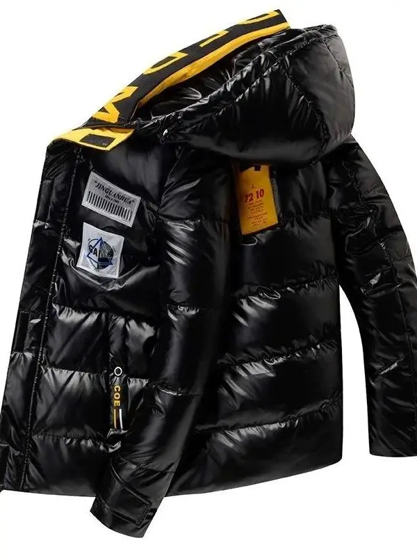 

Новинка 2024, мужская теплая кожаная зимняя куртка, повседневная куртка с длинным бейсбольным воротником, молодежная осенняя коллекция Faion