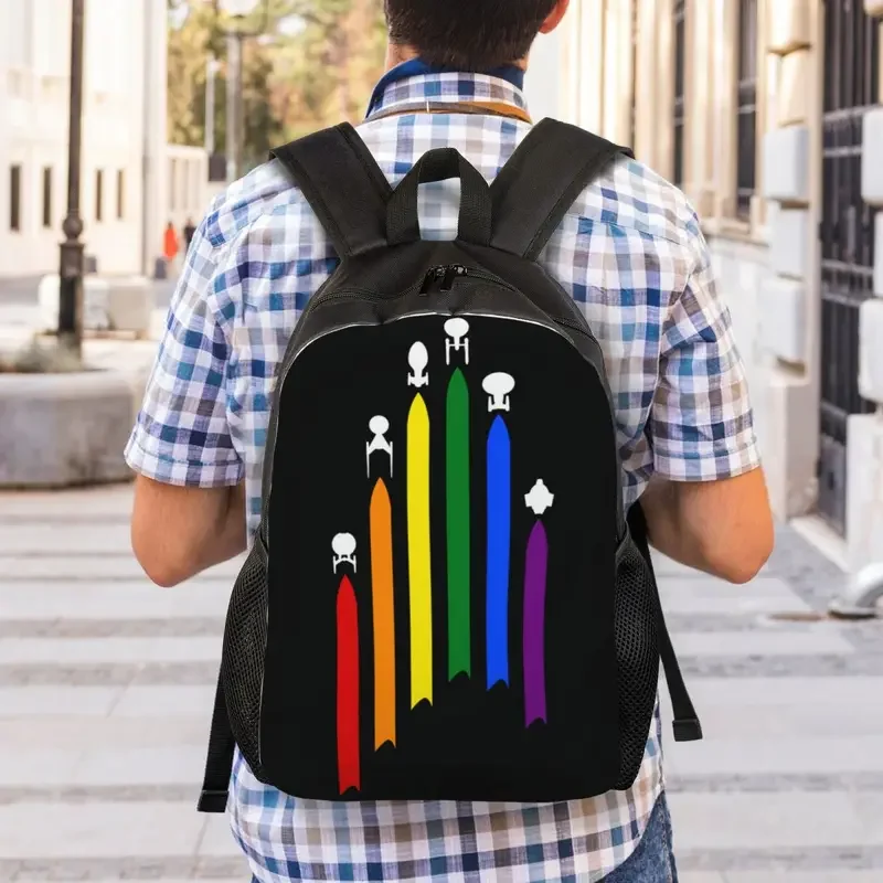 Mochilas personalizadas de ficção científica Star Trek, bolsas básicas para homens e mulheres para livros escolares e séries de TV