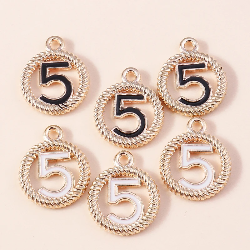

20pcs 16x19mm Cute Enamel Number 5 Charms Pendants for Jewelry Making Drop Earrings Necklaces Bracelets DIY Crafts Accessories