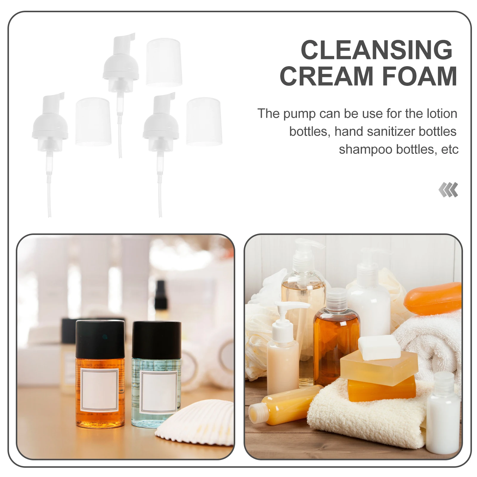 

3pcs Foam Pump Head 43 410 Clean Foaming Face Wash Soap Dispenser PP Bottle Replacement Lotion Pump Portable Soap Bottle