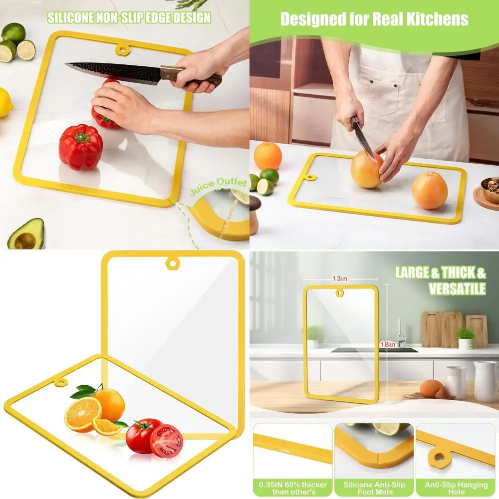 

Набор нескользящих стеклянных разделочных досок с отверстием для подвешивания, можно мыть в посудомоечной машине для приготовления и сервировки на кухне