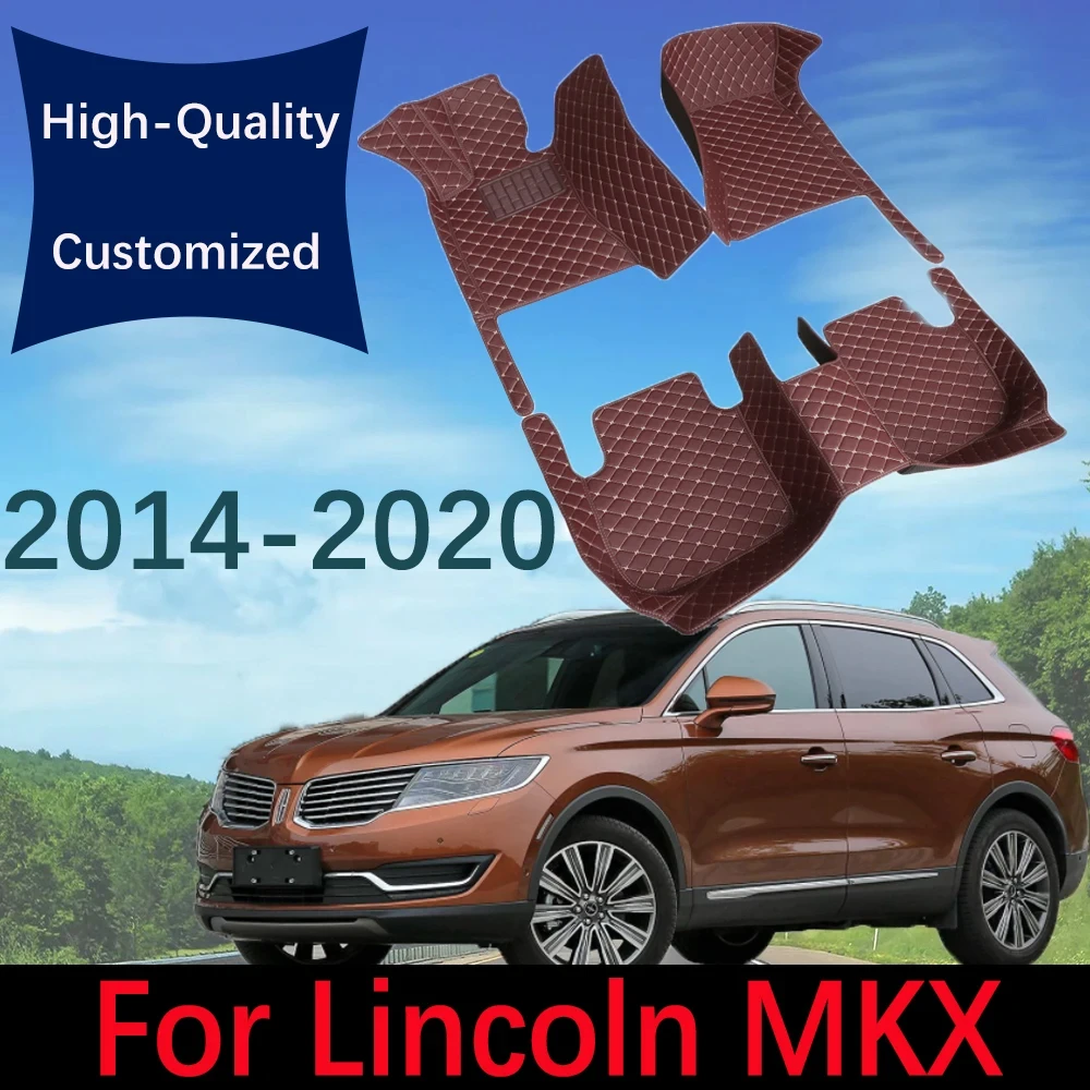 

Custom Leather Car Floor Mats For Lincoln MKX 2014~2020 Fashion Automobile Carpet Rugs Foot Pads Interior Accessories