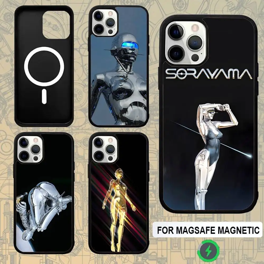 

Art Metal Robot HajimeSorayama Phone Case For IPhone 17,16,15,Pro,Max,Air,14,Plus,13,12,11 Magesafe Wireless Charge Cover